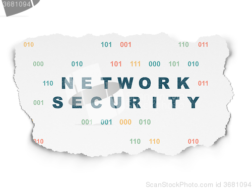 Image of Protection concept: Network Security on Torn Paper background