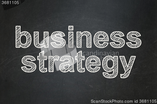 Image of Finance concept: Business Strategy on chalkboard background