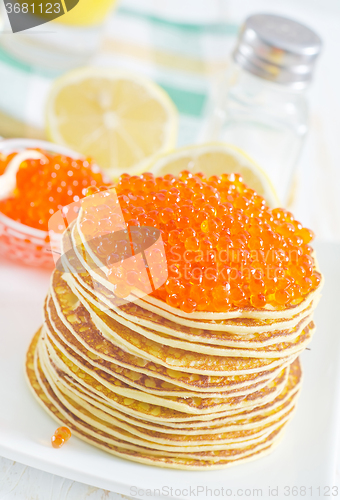 Image of pancakes with caviar