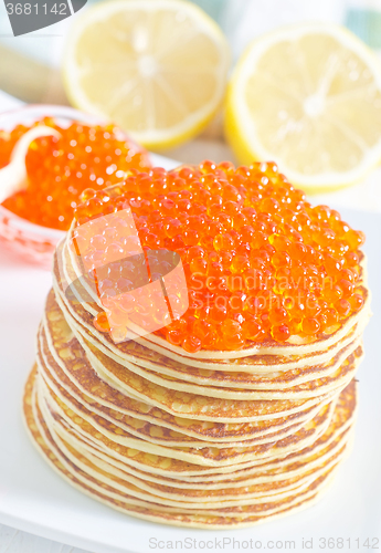 Image of pancakes with caviar