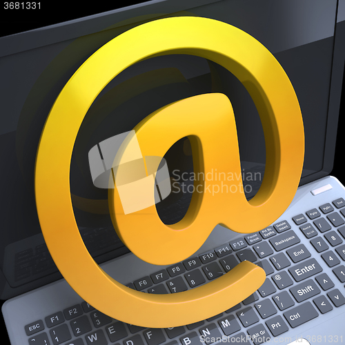 Image of Keyboard At Sign Shows Correspondence on Web