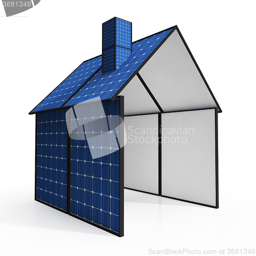 Image of Solar Panel House Showing Renewable Energy