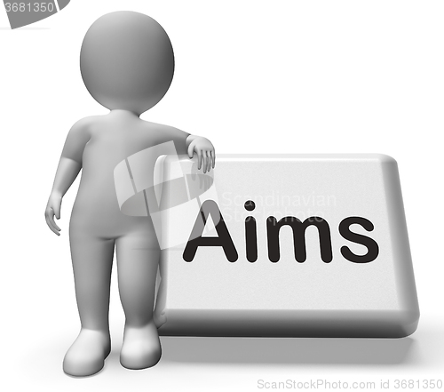 Image of Aims Button With Character Shows Targeting Purpose And Aspiratio