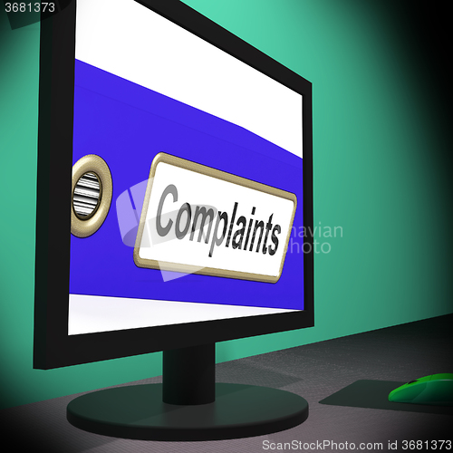 Image of Complaints On Monitor Showing Angry Customers
