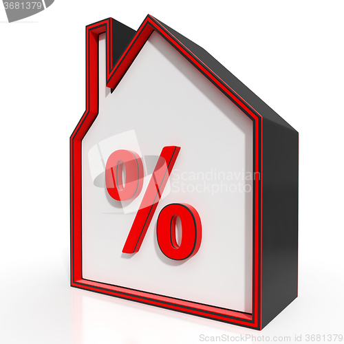 Image of House And Percent Sign Displays Investment Or Discount