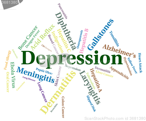 Image of Depression Word Represents Poor Health And Affliction