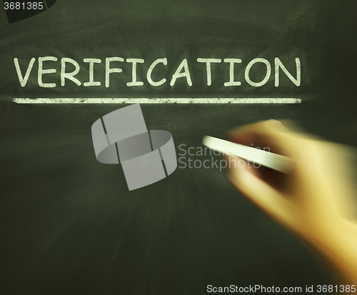 Image of Verification Chalk Shows Proof Confirmation And Endorsement