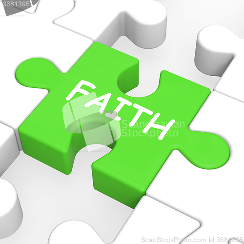 Image of Faith Jigsaw Showing Spiritual Belief Or Trust