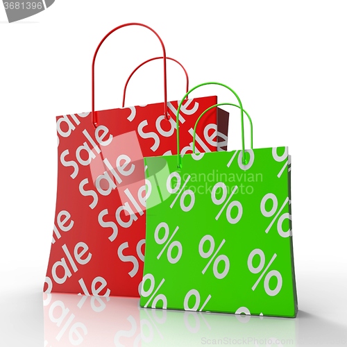 Image of Sale Shopping Bags Shows Reductions