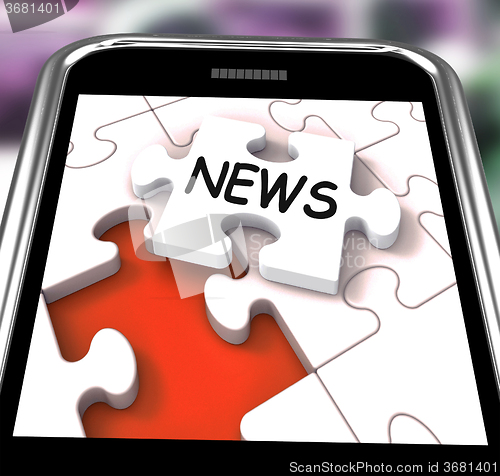 Image of News Smartphone Means Online Updates And Headlines
