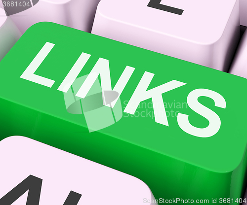 Image of Links Key Shows Backinks Linking And Seo