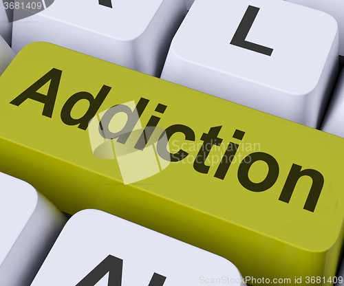 Image of Addiction Key Means Obsession\r