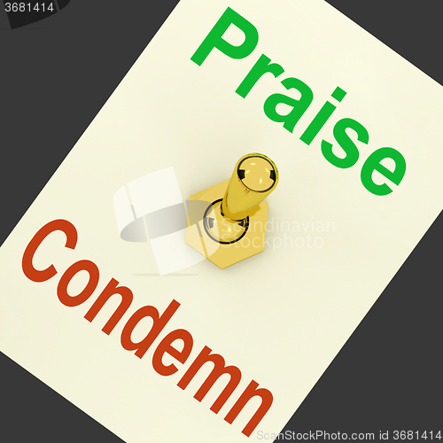 Image of Praise Condemn Lever Means Congratulating Or Telling Off