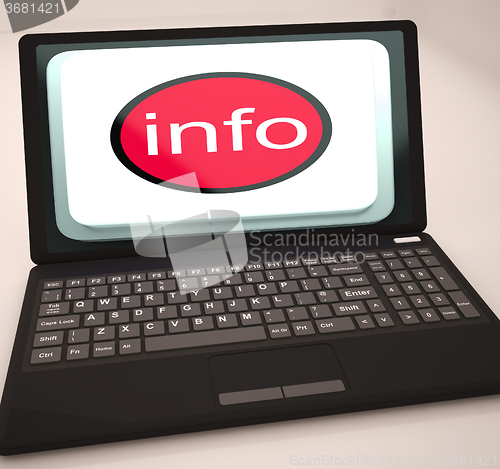 Image of Info Button On Laptop Showing Information