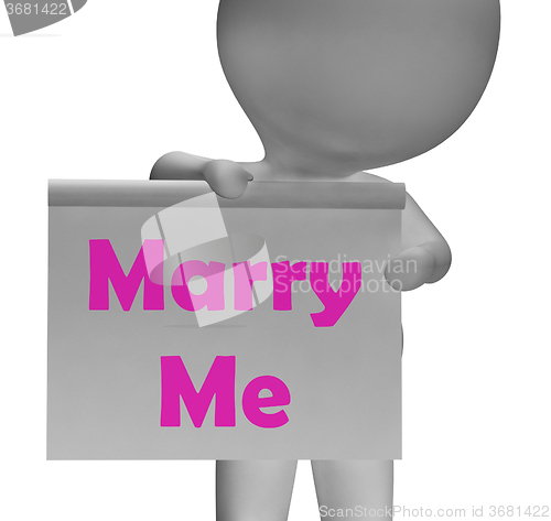 Image of Marry Me Sign Shows Marriage Proposal And Engagement