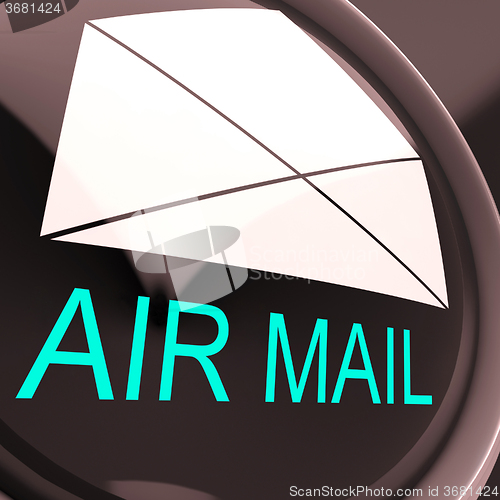 Image of Air Mail Envelope Shows International Delivery By Airplane