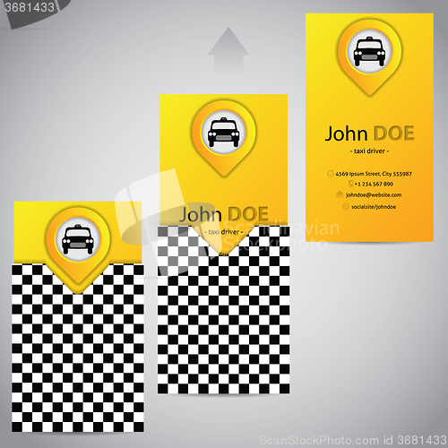 Image of Two piece taxi business card with pointer