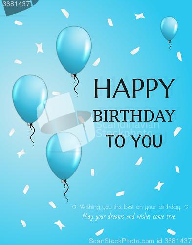 Image of birthday card with balloons