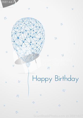 Image of birthday card with linear balloon