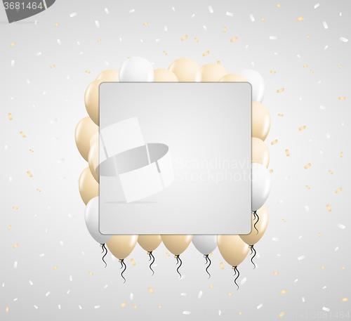 Image of beige balloons and confetti