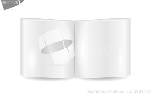 Image of open book with blank pages