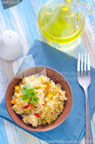 Image of rice with meat and vegetables