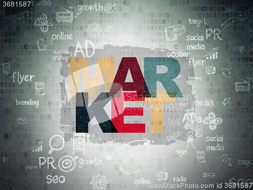 Image of Advertising concept: Market on Digital Paper background