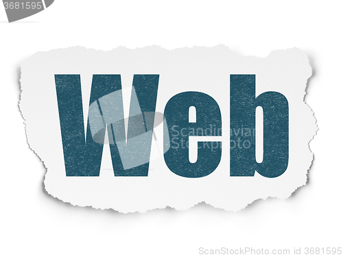 Image of Web design concept: Web on Torn Paper background