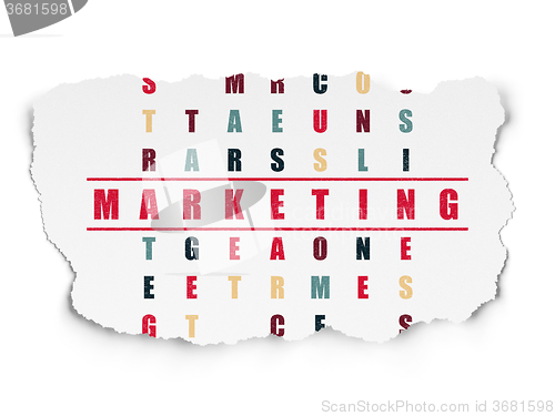 Image of Advertising concept: Marketing in Crossword Puzzle