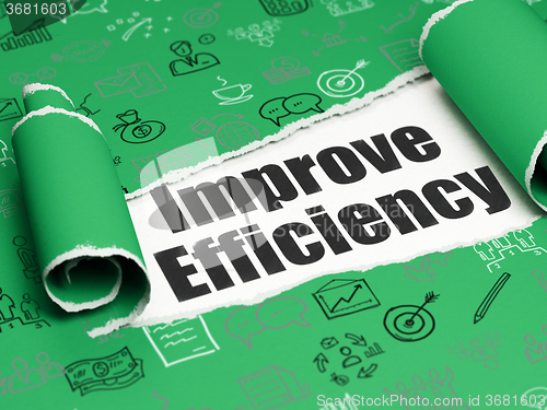 Image of Business concept: black text Improve Efficiency under the piece of  torn paper