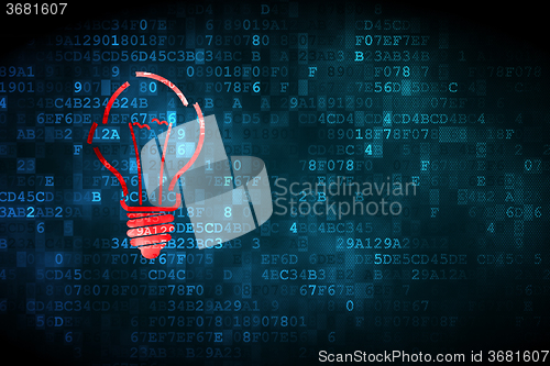 Image of Finance concept: Light Bulb on digital background