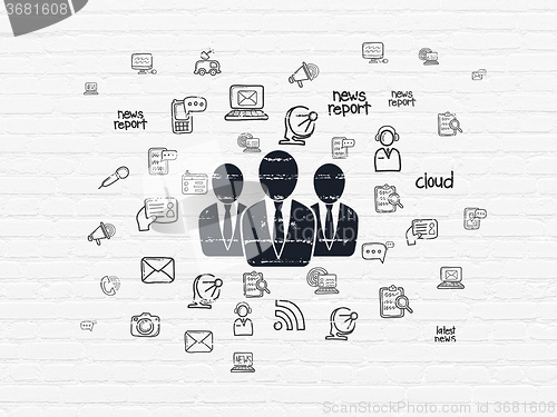 Image of News concept: Business People on wall background