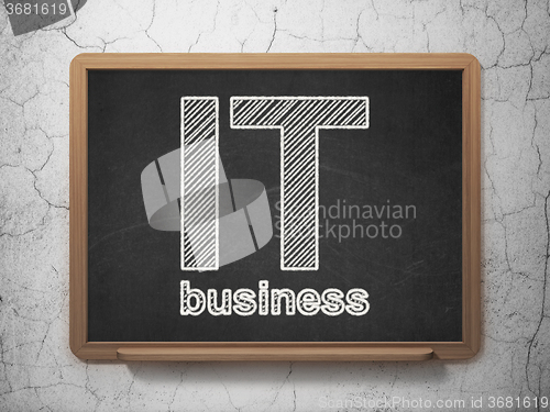 Image of Finance concept: IT Business on chalkboard background