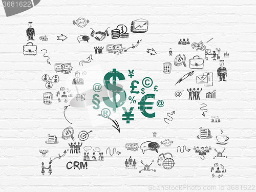 Image of Finance concept: Finance Symbol on wall background