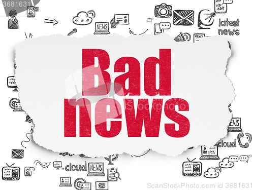 Image of News concept: Bad News on Torn Paper background