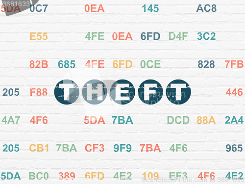 Image of Protection concept: Theft on wall background