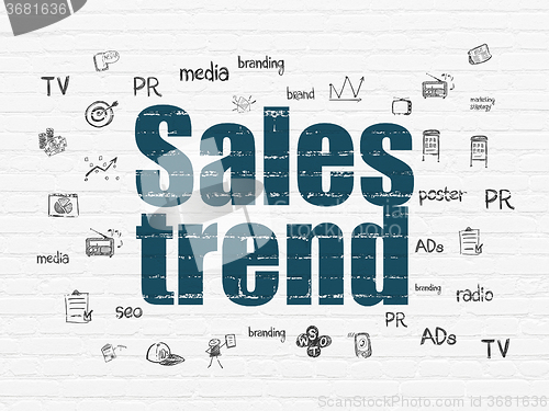 Image of Marketing concept: Sales Trend on wall background