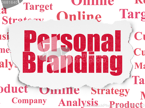 Image of Marketing concept: Personal Branding on Torn Paper background