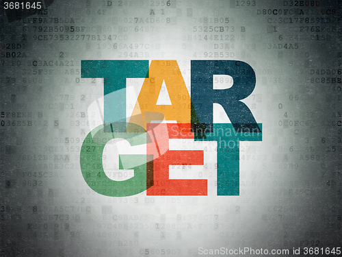Image of Business concept: Target on Digital Paper background