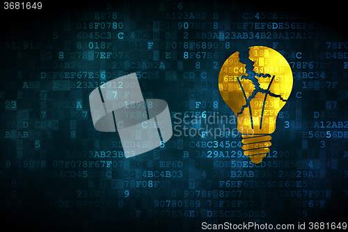 Image of Business concept: Light Bulb on digital background