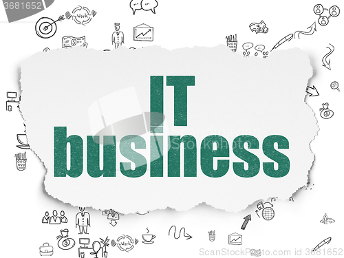 Image of Finance concept: IT Business on Torn Paper background