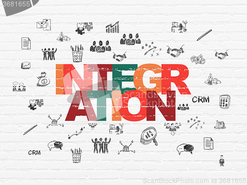 Image of Business concept: Integration on wall background