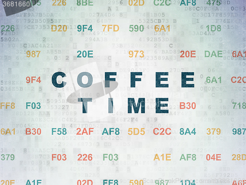 Image of Time concept: Coffee Time on Digital Paper background