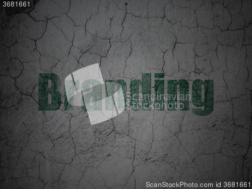 Image of Marketing concept: Branding on grunge wall background