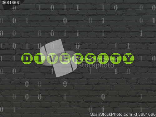 Image of Finance concept: Diversity on wall background
