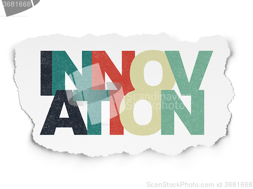 Image of Finance concept: Innovation on Torn Paper background