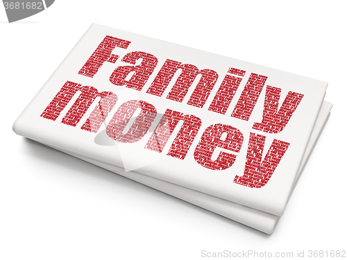 Image of Money concept: Family Money on Blank Newspaper background