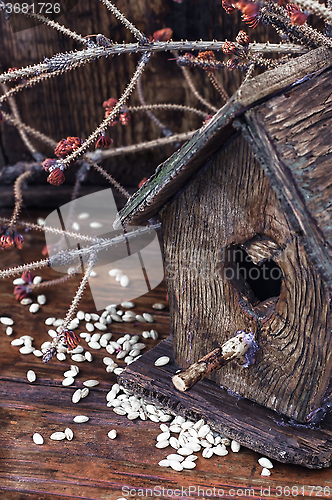 Image of retro wooden birdhouse
