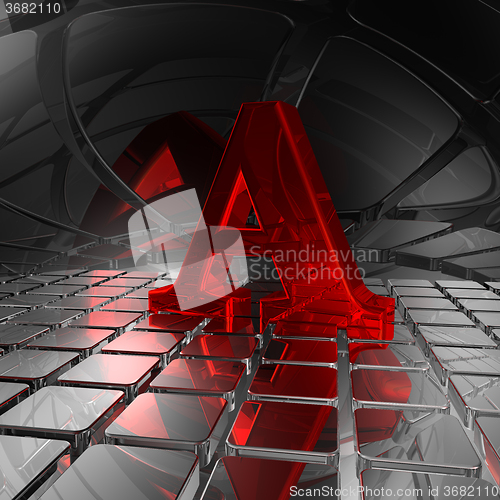 Image of letter in abstract space