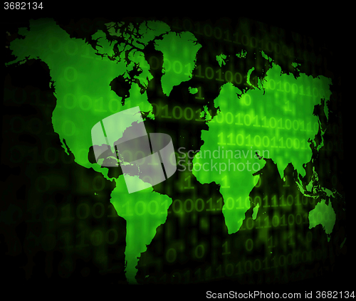 Image of Blank World Map Shows Globe Or Earth Copyspace With Numbers